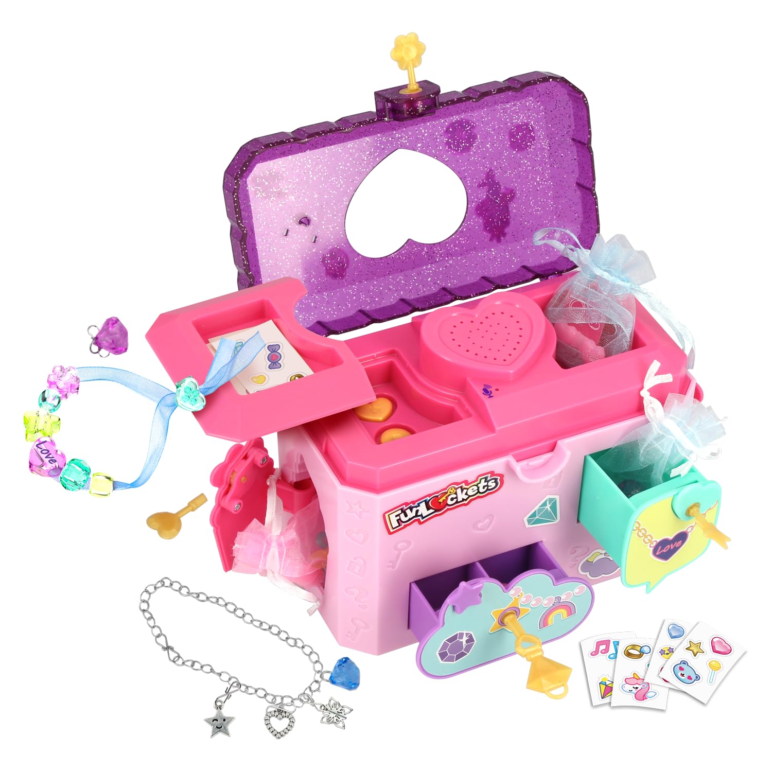 FUNLOCKETS Secret Jewellery Box with Voice Message Recorder